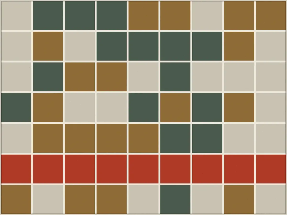 Grid with Vermilion Band